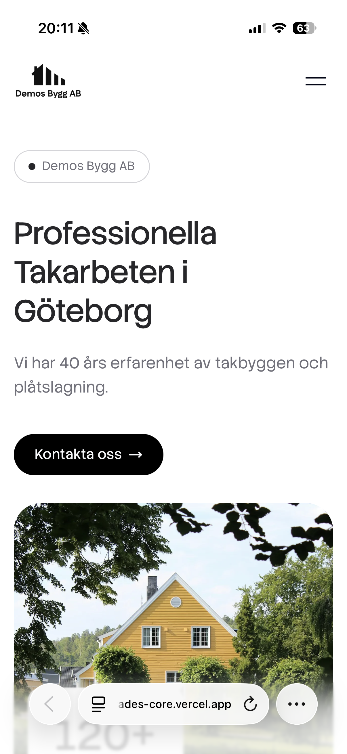 screenshot of a website displayed on an iPhone